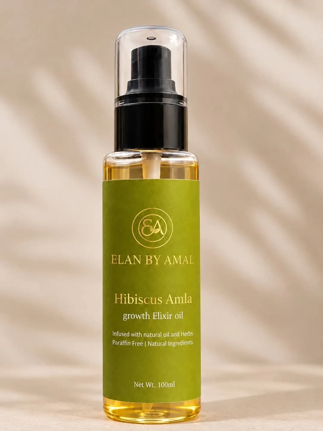 Elan by Amal Hibiscus Amla Growth Elixir Oil, 100 ml pump bottle